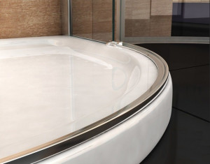 Box doccia semicircolare in vetro 8mm doppia porta battente "050" Centro stanza 80x80 90x90