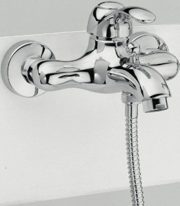 Monocomando vasca con duplex e flessibile doppia aggraffatura LAres - Cromato/Bronzato