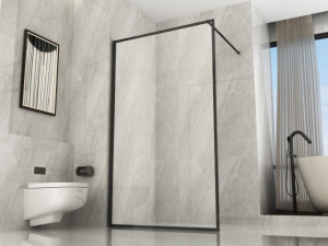 PARETE DOCCIA WALK-IN "F400" Profilo NERO