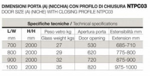 Porta doccia a libro TPS35N