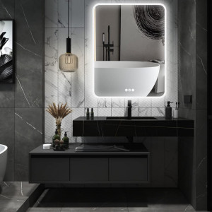 Specchio 90x120cm led touch con funzione anti appannamento luce dimmerabile colore luce 3000K 4000K 6000K