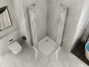 BOX DOCCIA IN CRISTALLO CON DOPPIA PORTA BATTENTE "051" 70 80 90 100cm lati abbinabili tra loro