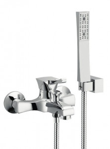Monocomando vasca con doccia duplex e flessibile doppia aggraffatura Chic - Cromato/Nichel/Bronzato