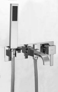 Monocomando vasca/doccia ad incasso con flessibile a doppia aggraffatura