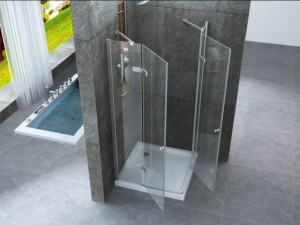 BOX DOCCIA IN CRISTALLO CON DOPPIA PORTA BATTENTE "051" 70 80 90 100cm lati abbinabili tra loro