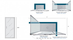 BOX DOCCIA CENTRO STANZA CON PORTA A PIVOT "PB40"
