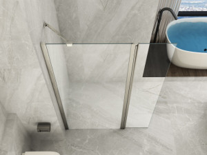 Parete doccia in vetro 8mm trasparente walkin "049 FIX con defelttore"