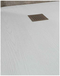 PIATTO DOCCIA RETTANGOLARE CON TEXTURE LEGNO IN MARMORESINA "ESSENCE"