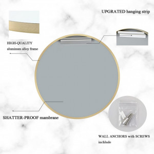 Specchio circolare con cornice Oro o Nera dimensioni 76cm o 91.4cm