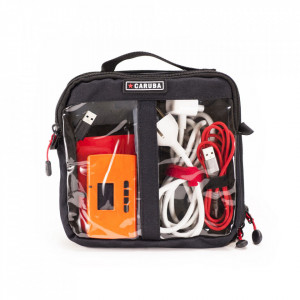 Geanta transport cabluri si accesorii dubla - Caruba Cable Bag M (CAB-2d)