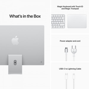 Apple iMac (2021) 24" Retina 4.5K, Apple M1, 8GB, SSD 512GB, 8-core GPU, macOS Big Sur, Silver, RO KB