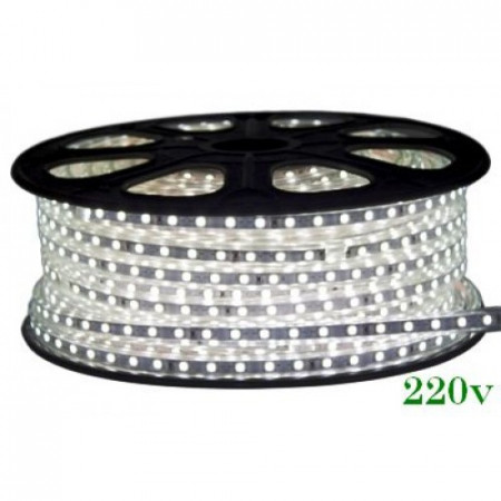 Banda LED 220V 6400K 14.4W/M Ip65 60Led/M 5050, lumina rece