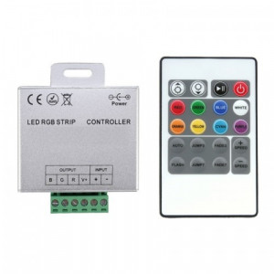 Controller + driver banda LED RGB, 12V, 360W, telecomanda IR 24 taste