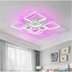 Lustra LED 160W cu RGB si telecomanda 4 functii, Lissa 4+4