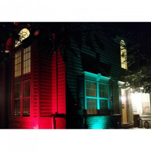 Proiector LED RGB - 16 culori + 4 jocuri de culori, 50W, IP65, telecomanda IR cu 21 taste