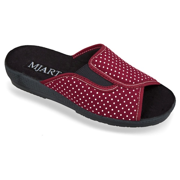 Papuci de casa, ortopedici, dama, Mjartan 545-LC38 bordo