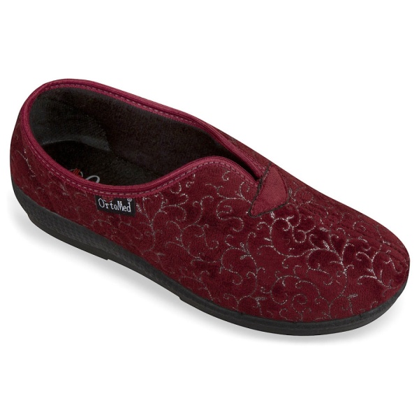 Pantofi ortopedici, bordo, calapod lat, dama, OrtoMed 621-C143