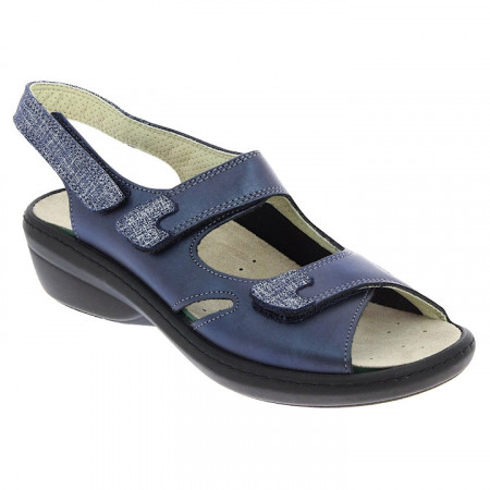 Sandale pentru monturi / Hallux Valgus piele femei PodoWell Damia bleumarin