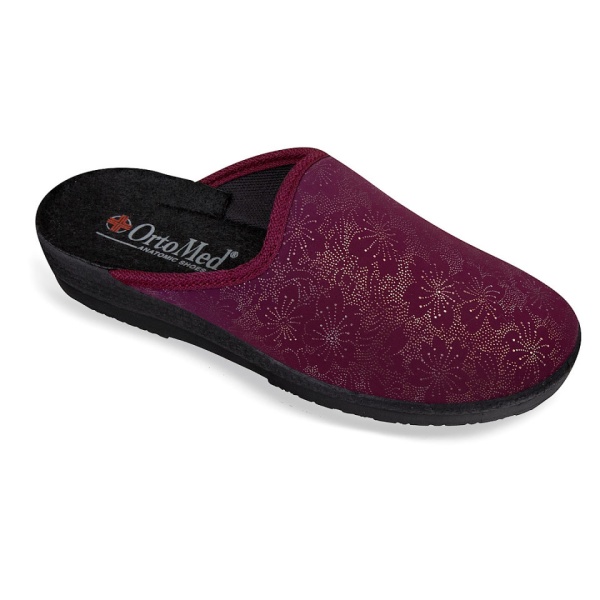 Saboti de casa, ortopedici, dama, OrtoMed 6057-S152 bordo