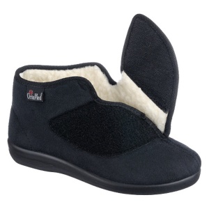 Ghete ortopedice medicale imblanite lana femei OrtoMed 845-T44 negre