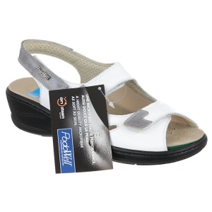 Sandale pentru monturi / Hallux Valgus piele albe dama PodoWell Damas