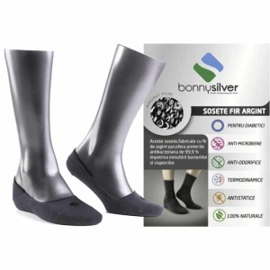 Sosete invizibile gri, BonnySilver 215, 12% fir de argint