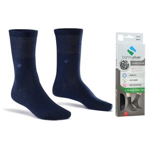 Sosete pentru diabetici, cu fir de argint 22%, BonnySilver 311, bleumarin