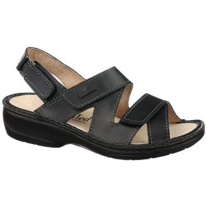 Sandale ortopedice negre piele dama OrtoMed 3705-P134