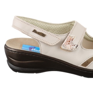 Sandale pentru monturi / Hallux Valgus piele bej PodoWell Dieppe