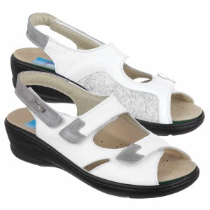 Sandale pentru monturi, piele, dama, PodoWell Damas albe
