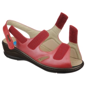 Sandale ortopedice piele rosii PodoWell Dieppe reglabile