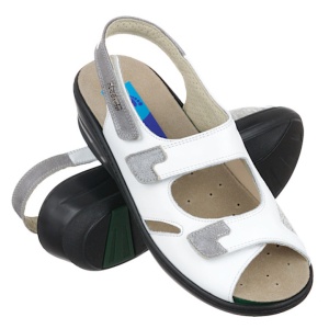 Sandale pentru monturi / Hallux Valgus piele albe dama PodoWell Damas