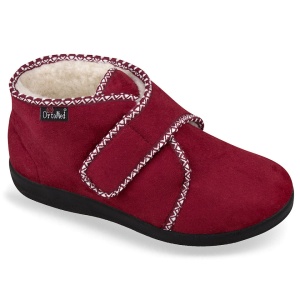 Ghete de casa ortopedice imblanite femei OrtoMed 815-T70, bordo