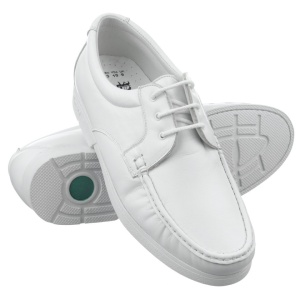 Mocasini albi, piele naturala, barbati, PinosoS 4783 - brant detasabil