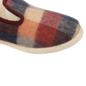 Pantofi de casa femei lana naturala 100% Fargeot Francky carouri
