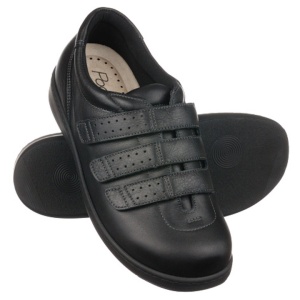 Pantofi pentru diabetici, ortopedici, piele, negri, PodoWell Aquitaine
