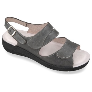 Sandale ortopedice, piele, dama, OrtoMed 2602-P65 gri