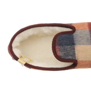 Pantofi de casa femei lana naturala 100% Fargeot Francky carouri
