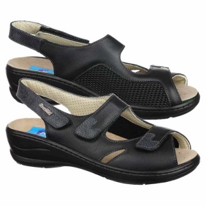 Sandale pentru Hallux Valgus, piele, negre, dama, PodoWell Damia
