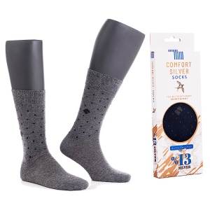Sosete barbatesti cu fir de argint Comfort Silver CSS303 gri inchis