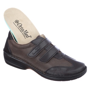 Pantofi ortopedici maro piele dama OrtoMed 3742-P154