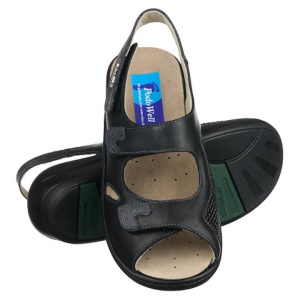 Sandale pentru Hallux Valgus dama piele negre PodoWell Delphine