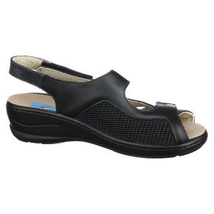 Sandale pentru Hallux Valgus dama piele negre PodoWell Delphine