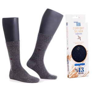 Sosete barbatesti cu fir de argint Comfort Silver CSS103 gri inchis
