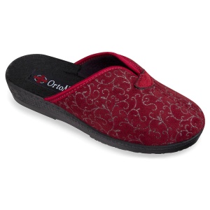 Saboti de casa, ortopedici, dama, OrtoMed 627-C143 bordo