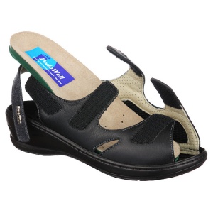 Sandale pentru Hallux Valgus dama piele negre PodoWell Delphine