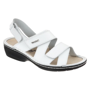 Sandale ortopedice albe piele dama OrtoMed 3705-P53