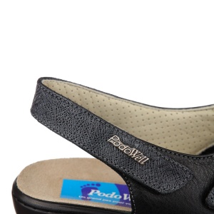 Sandale pentru Hallux Valgus dama piele negre PodoWell Delphine