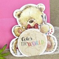 Invitatie de botez ursulet roz 15614