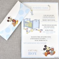 Invitatie de botez Baby Boy Mickey 15719